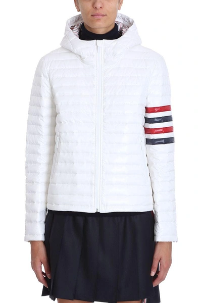 Shop Thom Browne Hooded Down Jacket In White