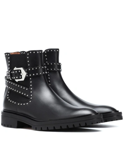 Shop Givenchy Embellished Leather Boots In Black