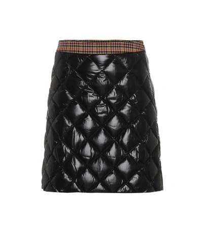 Shop Moncler Quilted Down Miniskirt In Black
