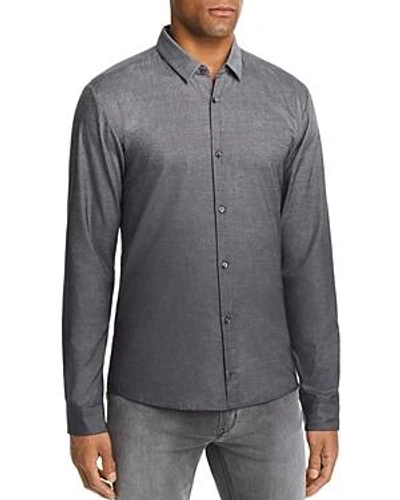 Shop Hugo Ero Ombre Plaid Extra Slim Fit Button-down Shirt In Gray/black