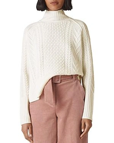 Shop Whistles Merino-wool Cable Sweater In Ivory