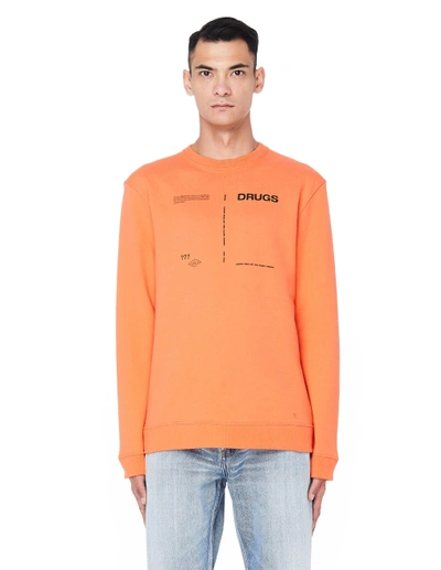 Shop Raf Simons Orange 'drugs' Sweatshirt In White