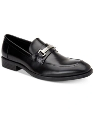 Shop Calvin Klein Men's Craig Box Leather Loafers Men's Shoes In Black Box Leather