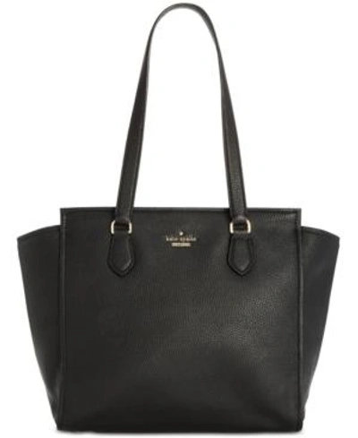 Shop Kate Spade New York Jackson Street Hayden Small Pebble Leather Shoulder Bag In Black/gold