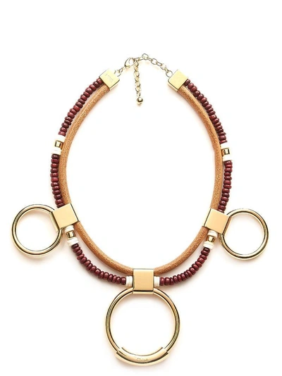 Shop Chloé Sawyer Ring Necklace In Red