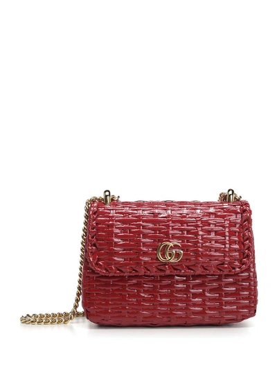 Shop Gucci Cestino Mini Shoulder Bag In Red