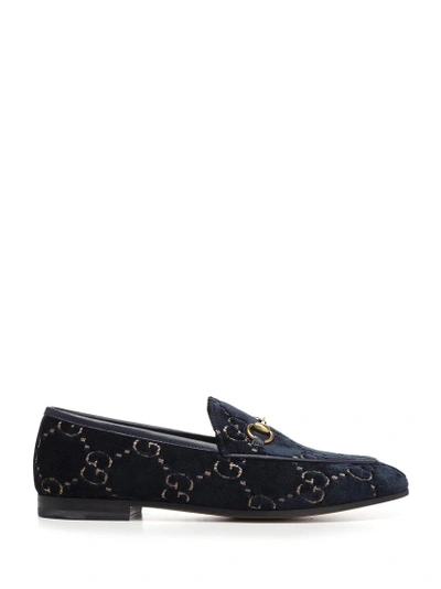 Shop Gucci Jordaan Gg Loafers In Blue