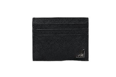 Shop Prada Classic Saffiano Cardholder In Black