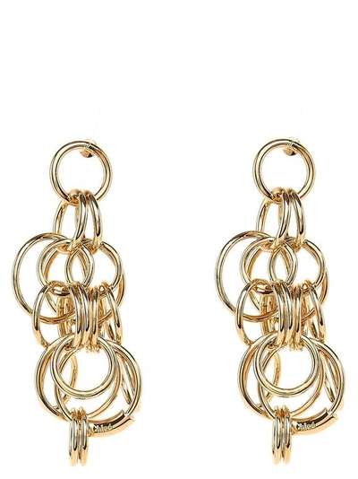 Shop Chloé Reese Interlocking Hoops Earrings In Gold