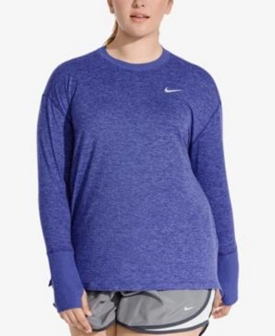 Shop Nike Plus Size Element Running Top In Regency Purple