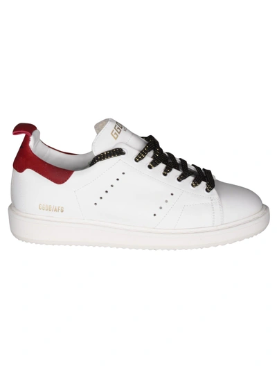 Shop Golden Goose Starter Sneakers In White Leather Red Suede
