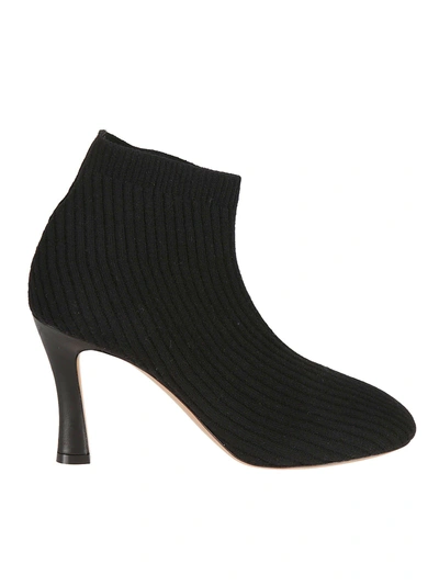 Shop Celine Céline Knitted Ankle Boots In Black