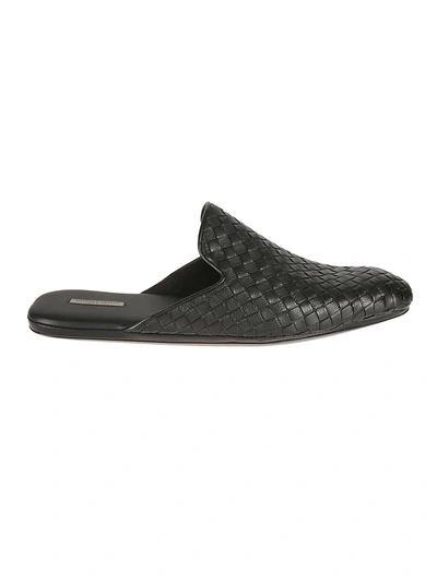 Shop Bottega Veneta Intrecciato Fiandra Slippers In Black