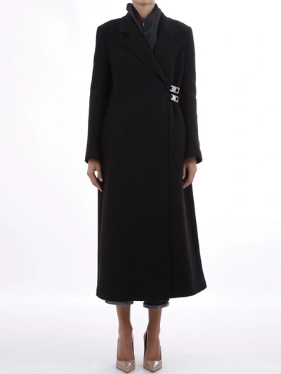 Shop Alyx Long Coat In Black Wool