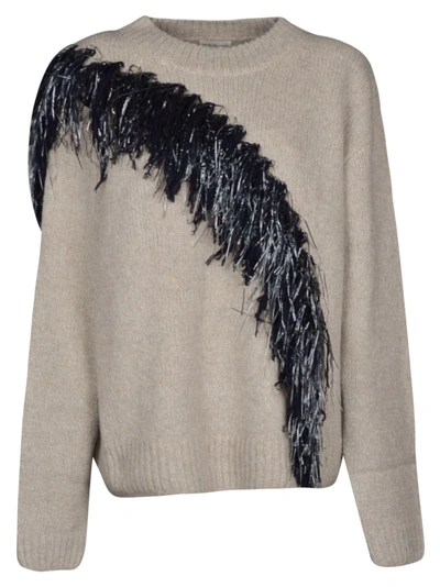 Shop Dries Van Noten Fringed Sweater In Ecr