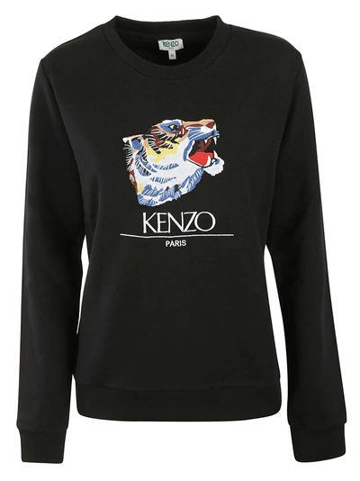 Shop Kenzo Tiger Head Sweatshirt In Black