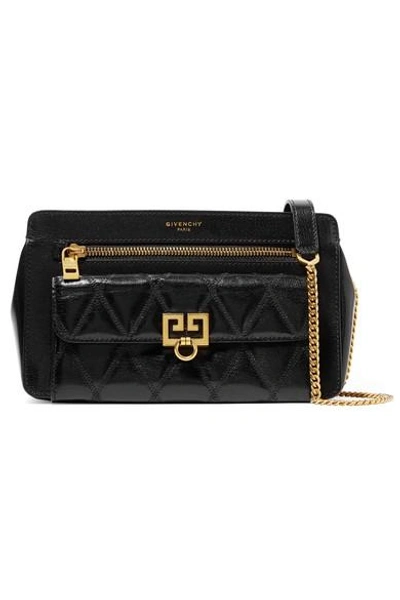 Shop Givenchy Pocket Quilted Leather Shoulder Bag In Black
