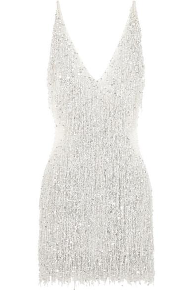 gatsby embellished chiffon mini dress