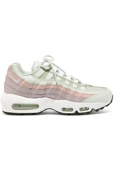 Shop Nike Air Max 95 Suede, Mesh And Leather Sneakers In White