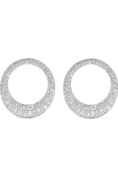 Shop Anita Ko Large Galaxy 18-karat White Gold Diamond Earrings
