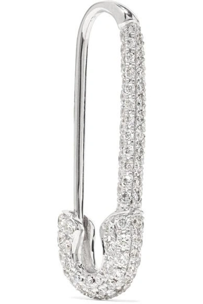 Shop Anita Ko Safety Pin 18-karat White Gold Diamond Earring