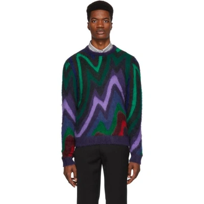 Shop Paul Smith Multicolor Mohair Zig Zag Sweater In 35.mult