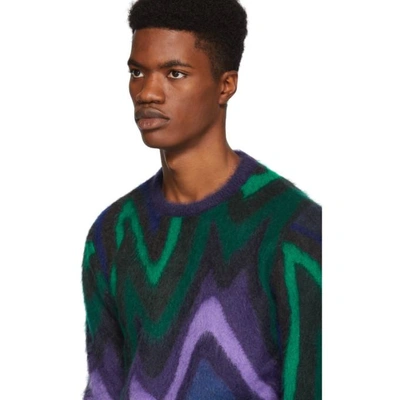 Shop Paul Smith Multicolor Mohair Zig Zag Sweater In 35.mult