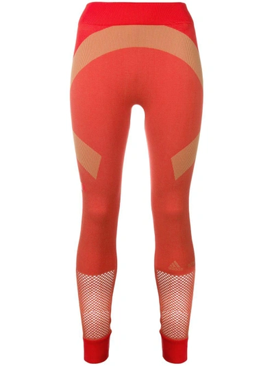 Shop Adidas By Stella Mccartney Mesh Panel Leggings In Red