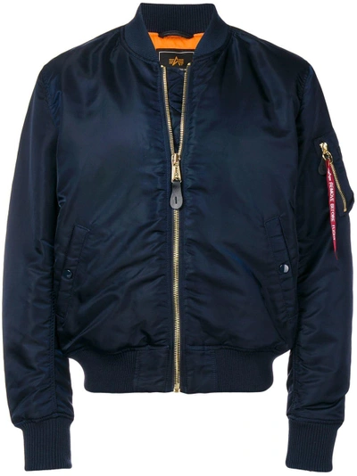 Shop Alpha Industries Bomber Jacket - Blue