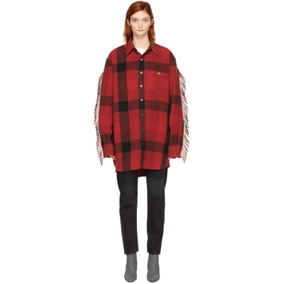 Shop Vetements Red Flannel Western Shirt In Red Check