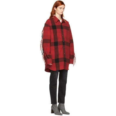 Shop Vetements Red Flannel Western Shirt In Red Check