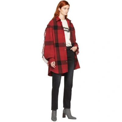 Shop Vetements Red Flannel Western Shirt In Red Check