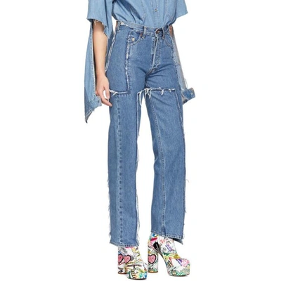 Shop Vetements Blue Levis Edition Frayed Jeans