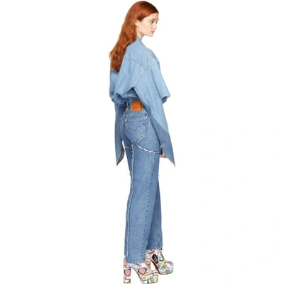 Shop Vetements Blue Levis Edition Frayed Jeans