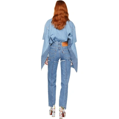 Shop Vetements Blue Levis Edition Frayed Jeans