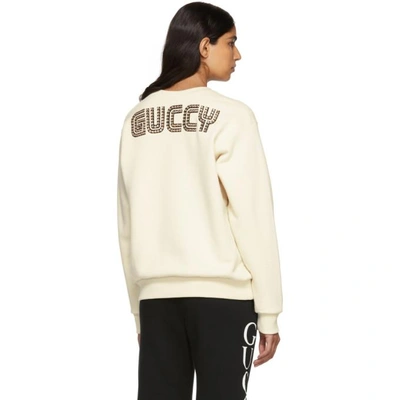 Shop Gucci Off-white Bosco And Orso Sweatshirt In 7561 Beige