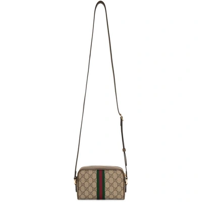 Shop Gucci Beige Gg Supreme Ophidia Bag In 8745 Brown