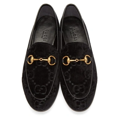 Shop Gucci Black Velvet Jordaan Loafers In 1000 Black