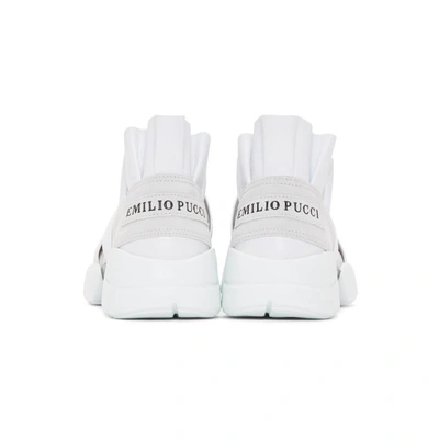 Shop Emilio Pucci White City Up Sneakers In 100 Bianco