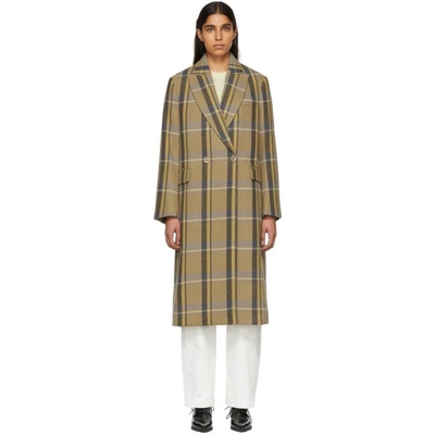 Shop Stella Mccartney Tan Check Oversized Coat In 9860 Newca