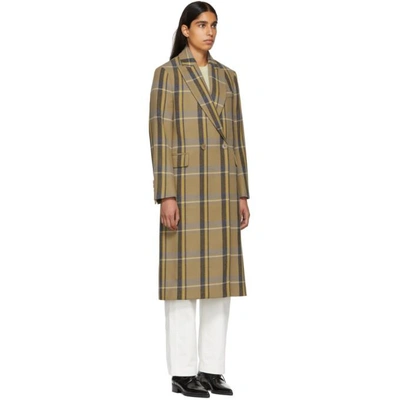 Shop Stella Mccartney Tan Check Oversized Coat In 9860 Newca