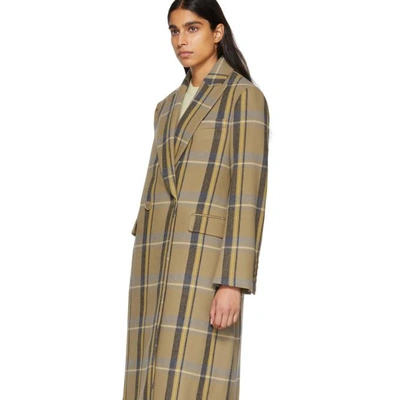 Shop Stella Mccartney Tan Check Oversized Coat In 9860 Newca