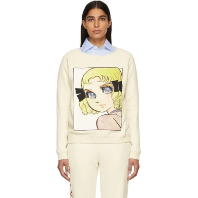 Shop Gucci Off-white Manga Sweatshirt In 9025 Natura