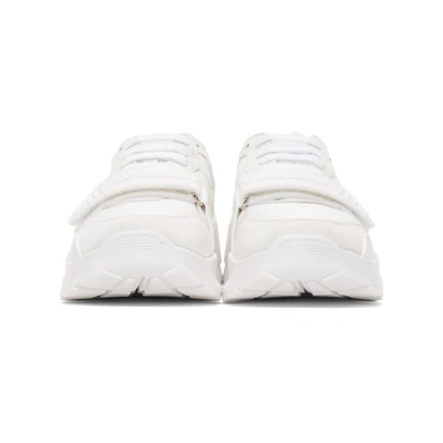 Shop Burberry White Regis Sneakers In Opt White/o