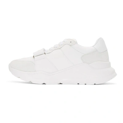 Shop Burberry White Regis Sneakers In Opt White/o