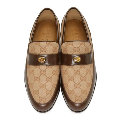 Shop Gucci Beige High Loomis Loafers In 2270 Beige