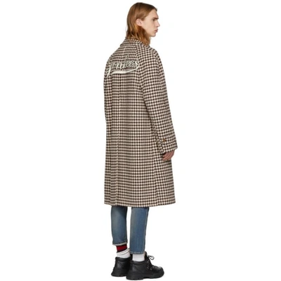 Shop Gucci Brown Ny Yankees Edition Houndstooth Coat In 1960 Black
