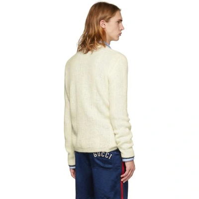 Shop Gucci White Wool Elephant Cardigan In 9247 Milk