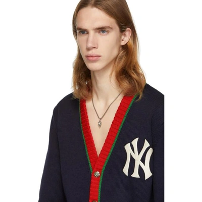 Shop Gucci Navy Ny Yankees Edition Cardigan