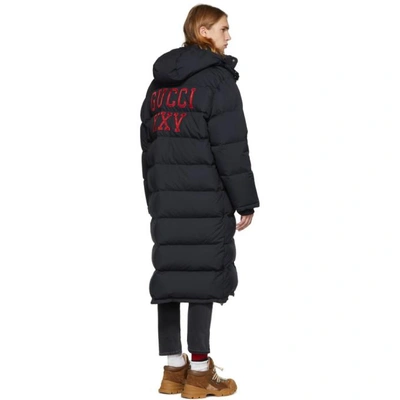 Shop Gucci Black Ny Yankees Edition Down Puffer Coat In 1000 Black